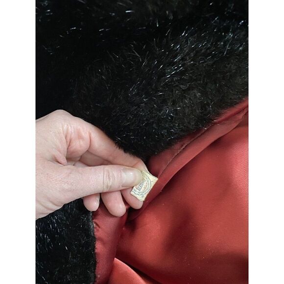 Vintage Coat Ilda-Marie Frocks Faux Fur Belted Chocolate Brown Medium Mid Length - Picture 6 of 13